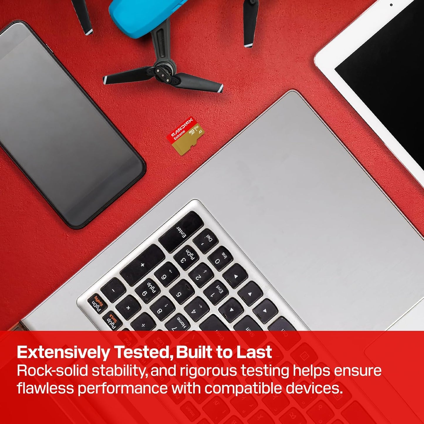 Sandisk 64GB 170MB/s 80MB/s 5.3K 4K SDSQXH9-064G-GZ6MA Extreme microSD UHS-I Card - Up to Read Speed and Write Speed