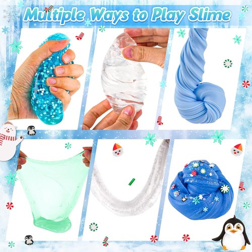 LAWOHO Snow Slime Kit - 6 Packs of Butter, Clear, Water & Cloud Slimes with Charms | Perfect Kids' Gift Set