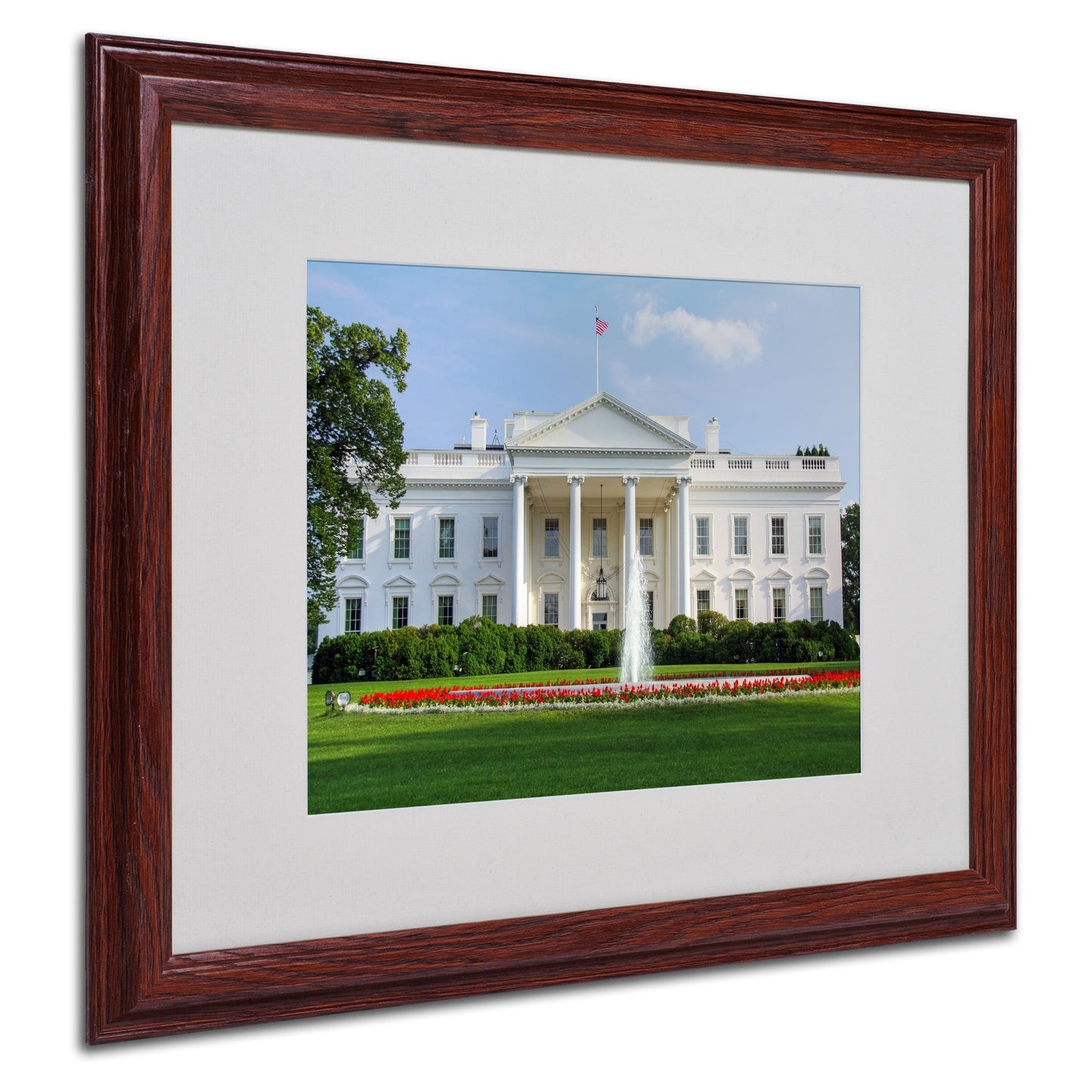 Trademark Fine Art White House Canvas Wall Art by CATeyes, Wood Frame, 16 by 20-Inch
