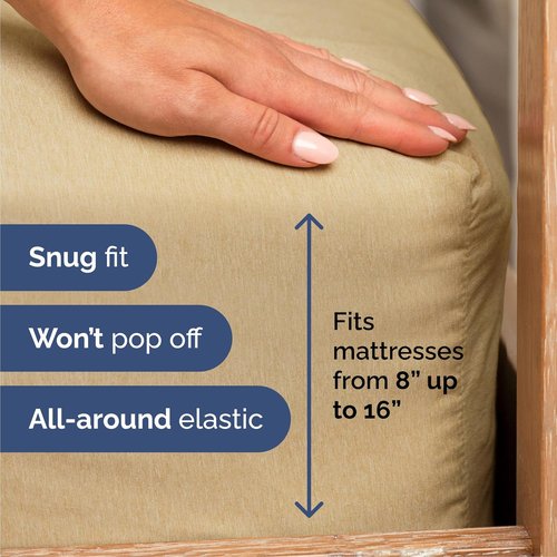 Cal King Size Sheet Set by Skiennix - Comfy Breathable Cooling Bedding - Luxury Tan Color with Deep Pockets