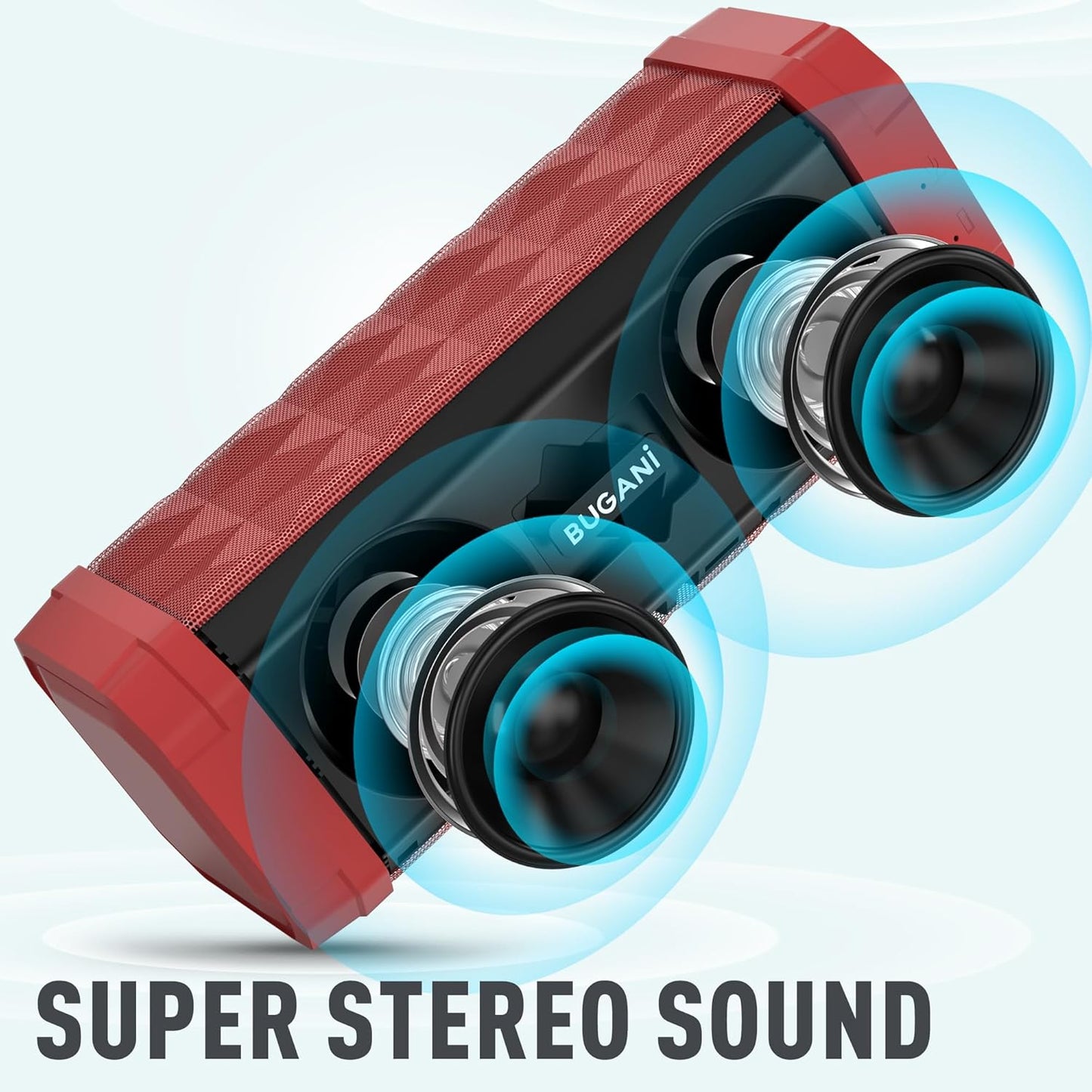 BUGANI 100ft 24H Bluetooth Speaker Portable Wireless Speaker, Wireless Range, Louder Volume, Stereo Sound, Amazing Bass