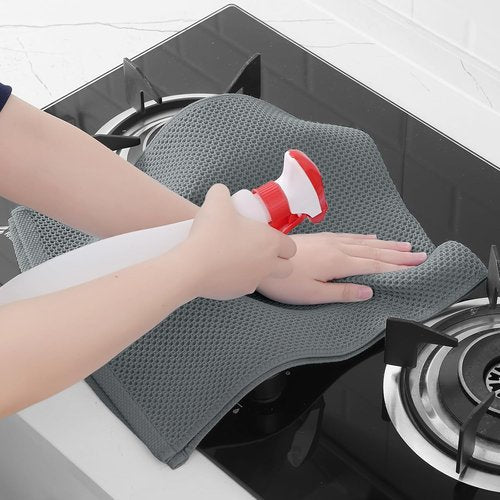 Homaxy 100% Cotton Waffle Weave Dish Towels - Ultra Soft & Absorbent Quick-Drying, 13 x 28 Inches, Grey | 12-Pack
