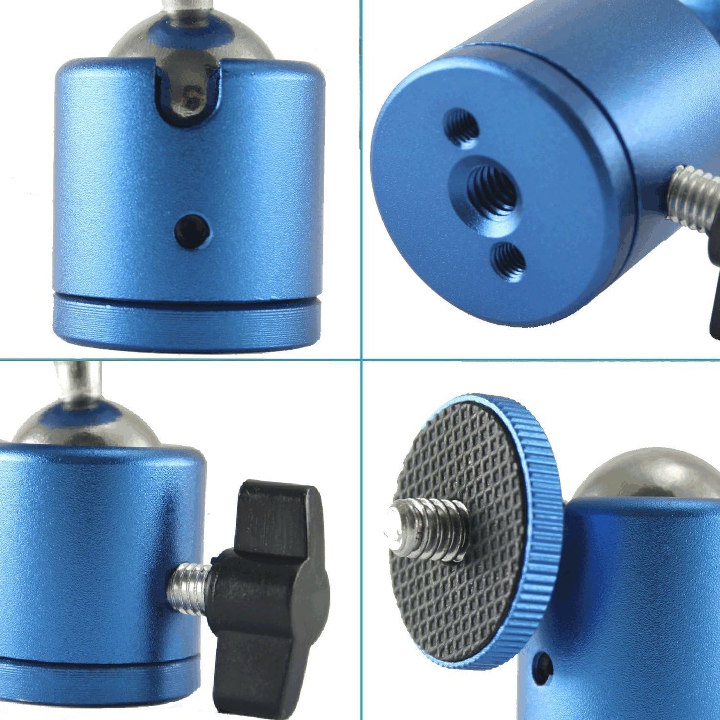 EXMAX 1/4" 360 4.4lbs Mini Ball Head Aluminum Alloy Tripod Ball Head with Screw Thread Base Mount Degree Rotatable