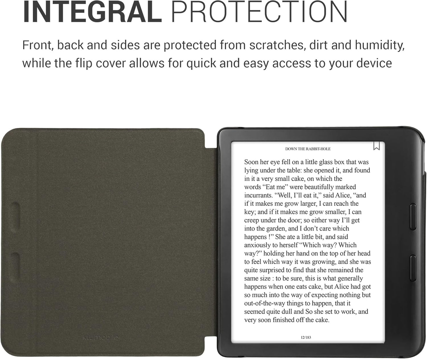 kwmobile Cork Case Compatible with Kobo Libra Colour - Book Style Protective e-Reader Flip Cover Folio Case - Pattern