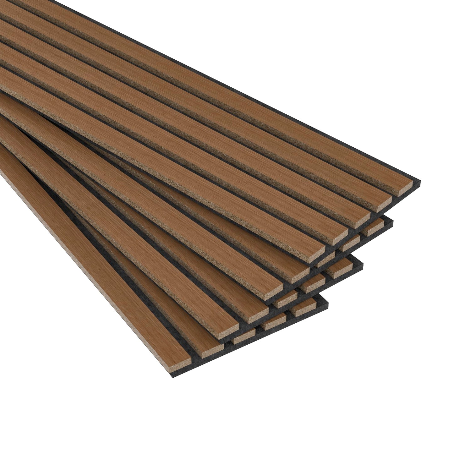 Wood Slat Acoustic Panels, 4 Pack 94" x 8"(21ft²) Wood Wall Panels, Soundproof Wood Slat Panel, 3D Fluted Sound Absorbing Paneling for Wall Decor, Living Room, Bedroom, Walnut