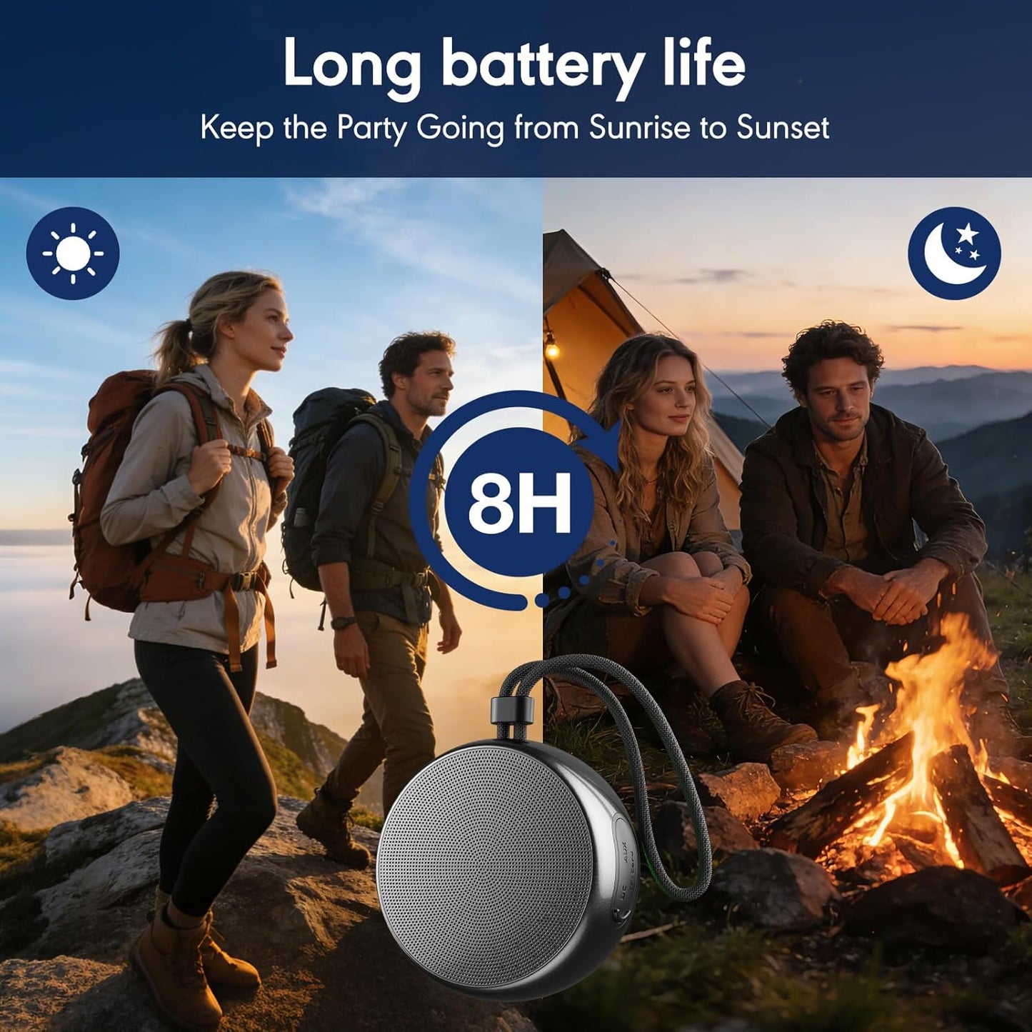 SMILEBOP IP67 5.4, Shower Speaker Bluetooth Waterproof, Waterproof Portable Wireless Speaker with Metal Body, Bluetooth