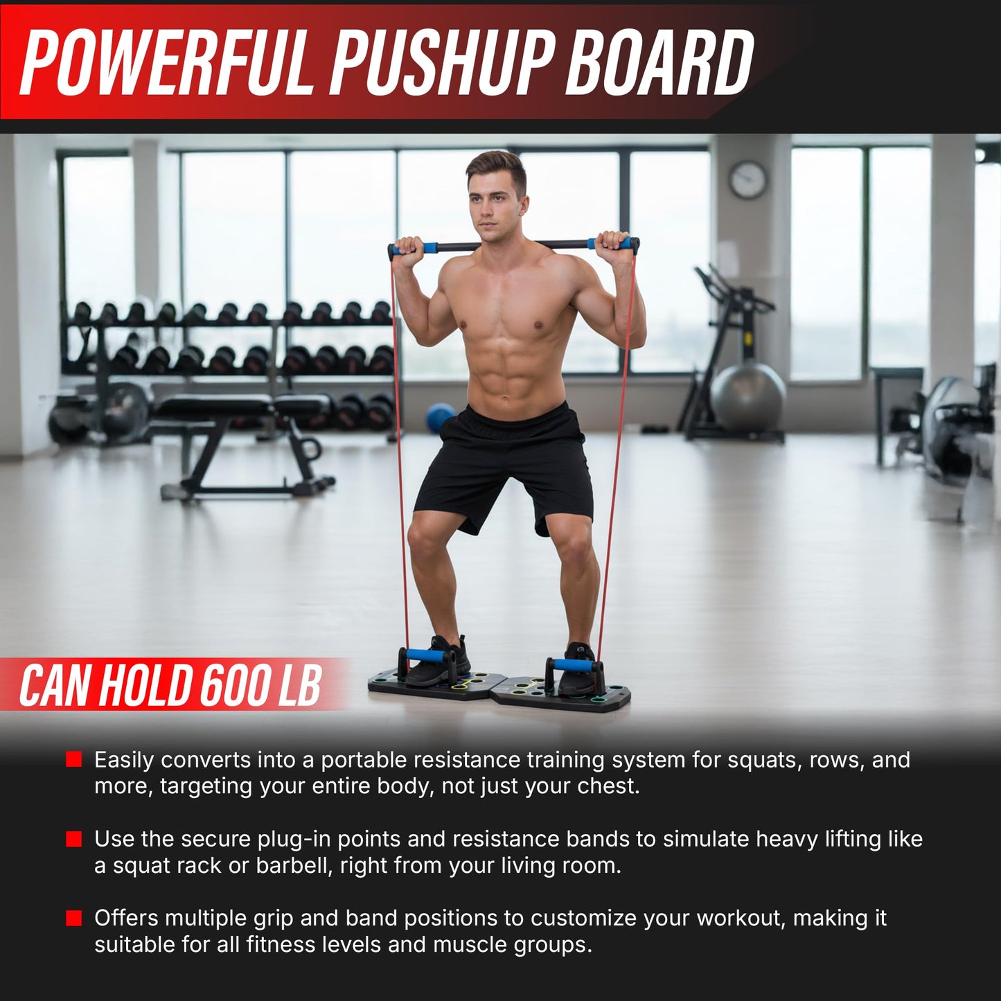 JEHAN MALL Push Up Board Fitness, Portable Foldable 20 in 1 Push Up Bar at Home Gym, Multifunctional Push Up Exercise with Ergonomic Handle, Professional Strength Training Equipment For Man and Women