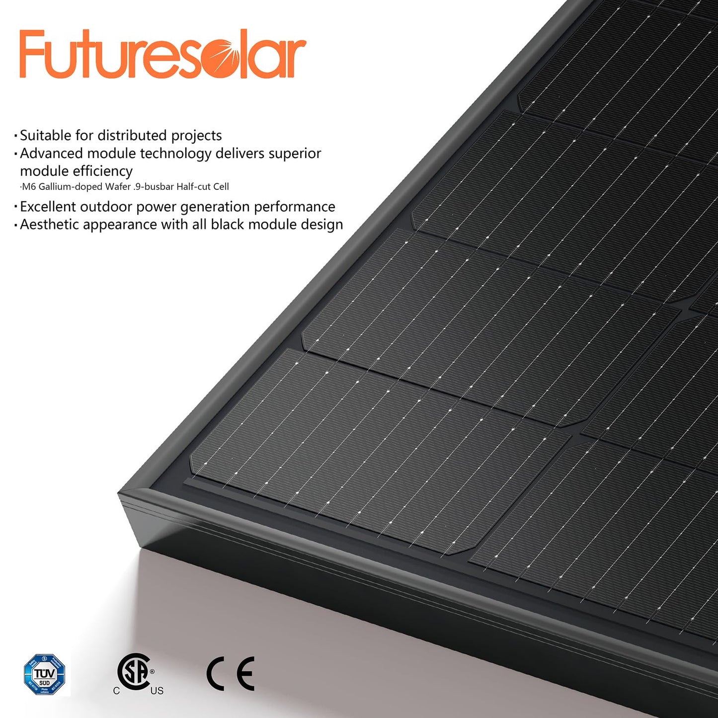 Futuresolar 720W (2×360W) Solar Panels for 12/24 Volt System, High-Efficiency Half Cell Monocrystalline PV Module Power Charger for RV Marine Rooftop Farm Battery and Other Off-Grid Applications