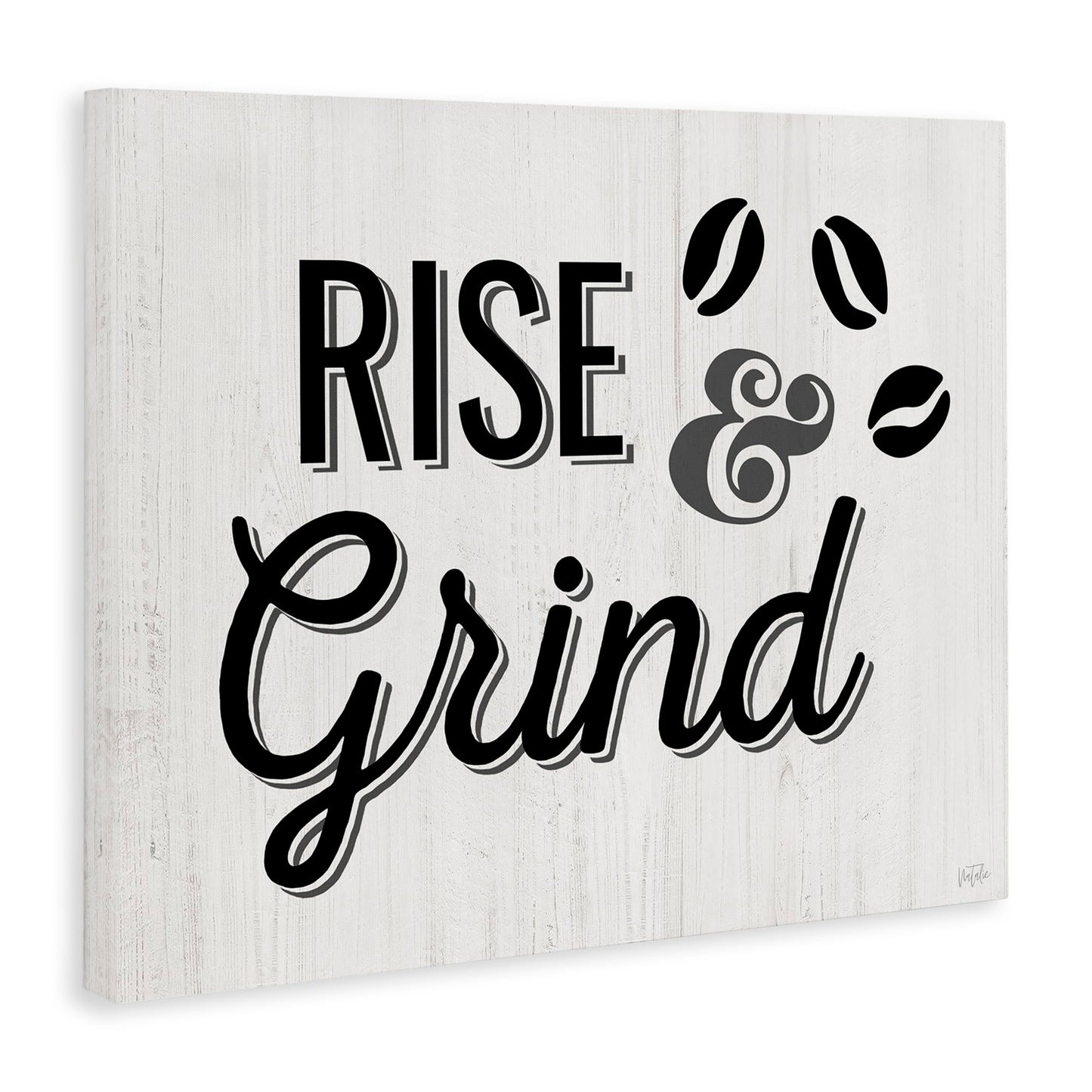 Stupell Industries Rise & Grind Coffee Beans Canvas Wall Art Design by Natalie Carpentieri, 48 x 36