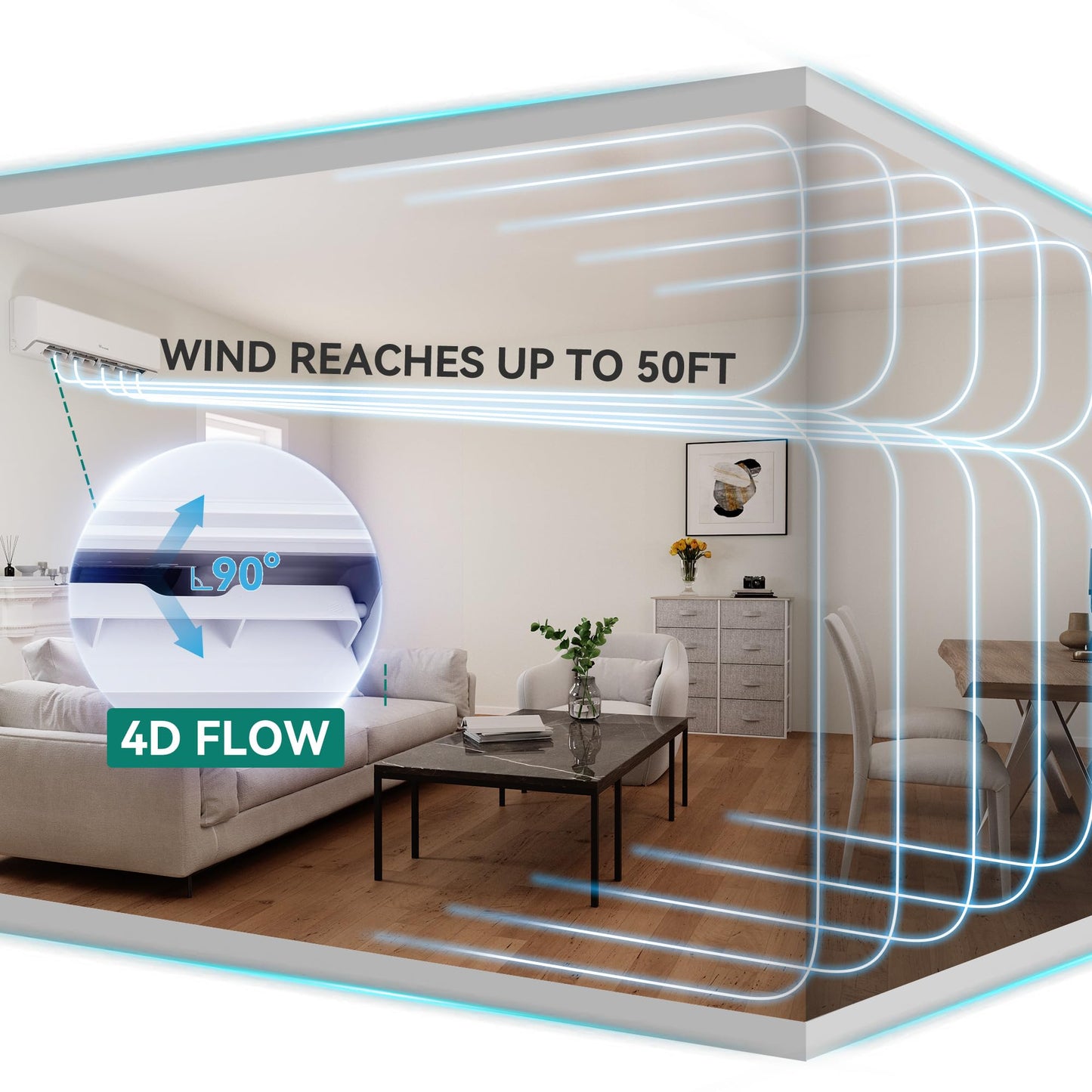 YITAHOME 23 SEER2 24K BTU 2 Zone Mini Split AC/Heating System, 12000 12000 BTU Dual Zone Mini Split Air Conditioner, 208-230V Pre-charged Inverter AC, Compatible with Wi-Fi&Alexa