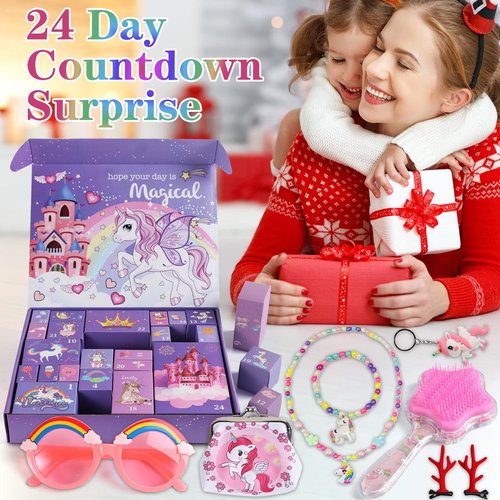 Advent Calendar 2025 for Girls, 24 Days Christmas Countdown Calendar, Christmas Advent Calendars for Kids, 24 Days Xmas Surprise Gift Box