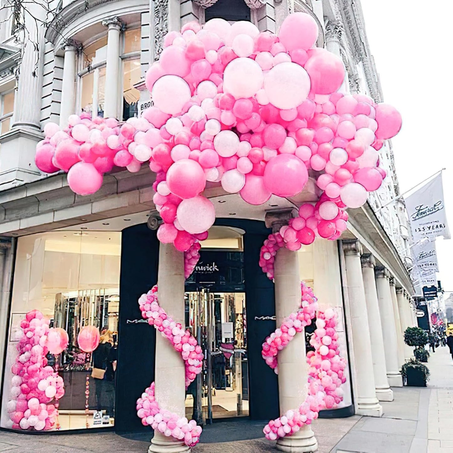 PartyWoo Pink Balloons - 100pcs Matte Pink Balloon Arch Kit for Baby Shower & Birthday Decor | Various Sizes