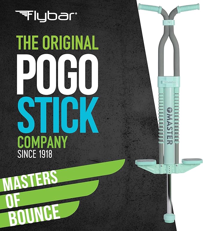 Flybar Master Pogo Stick for Kids Ages 9+, 80–160 lbs – Easy Grip Handles – Active Exercise Toy for Tweens & Teens – Outdoor Toy with Non-Slip Foot Pegs for Boys and Girls – No Assembly Needed