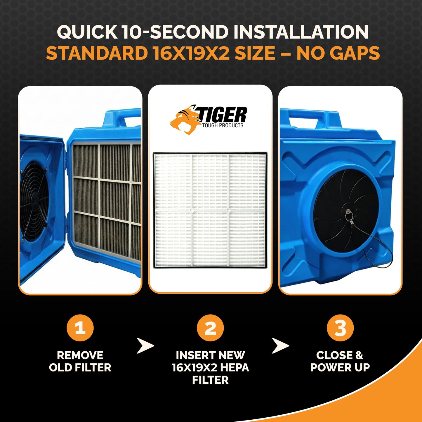 Tiger Tough Products Dri-Eaz F321 Compatible Primary Filter for F284 Dri-Eaz Defendair or Similar HEPA 500 Air Scrubber 16x19x2, Single Filter (One)