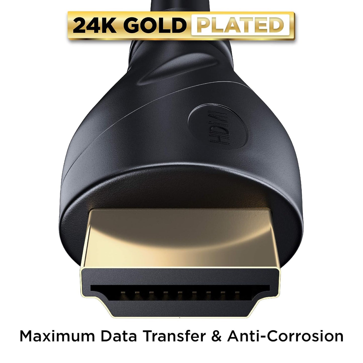 4K 20 1 Pack 4K 60Hz, 2K, 1080P, CL3 PS5, PS4, PowerBear HDMI Cable ft Long Hdmi Cable, Braided Nylon & Gold