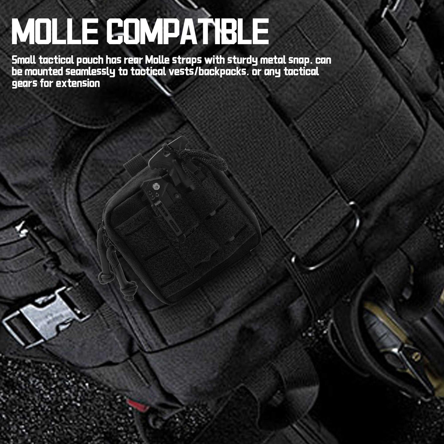 Small Admin Pouch Molle, Tactical Mini Utility Tool EDC Waist Belt Pouches Bag for Vest Backpack