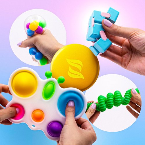 Fidget Poppers Pack - 50 Pcs Sensory Fidget Toys for Kids | Perfect Party Favors & Stocking Stuffers