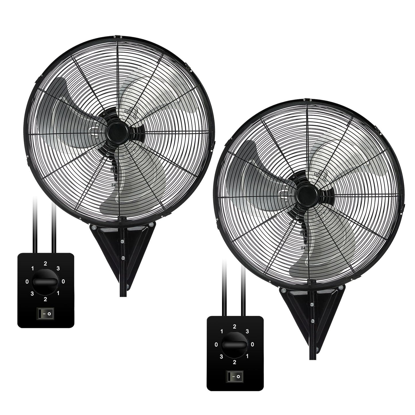 AZOUTDOOR 2 Pack 20 Inch Wall Mount Fans, Oscillating Fan with 3 Speed Settings, High Velocity Fans with Adjustable Tilt for Commercial, Industrial, Warehouse, Workshop, Garage