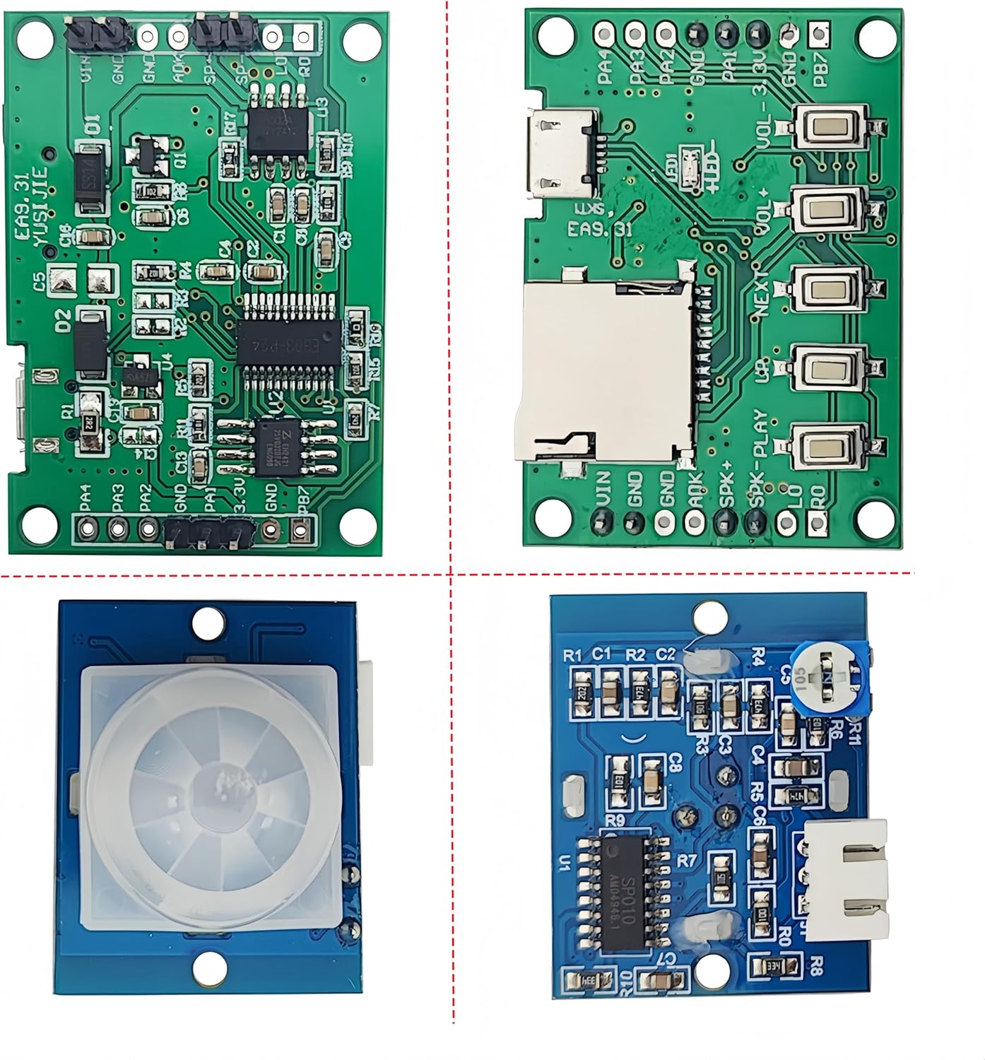 Yuuhseel MP3 Music Voice Recording Audio Module Kit DIY Welcomer Sound Recording Board with Speaker and PIR Motion
