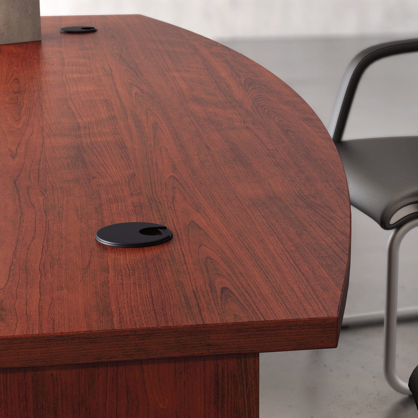 OfficeWorks by Sauder Affirm 72" Bowfront Commercial Exec Desk, Classic Cherry Finish