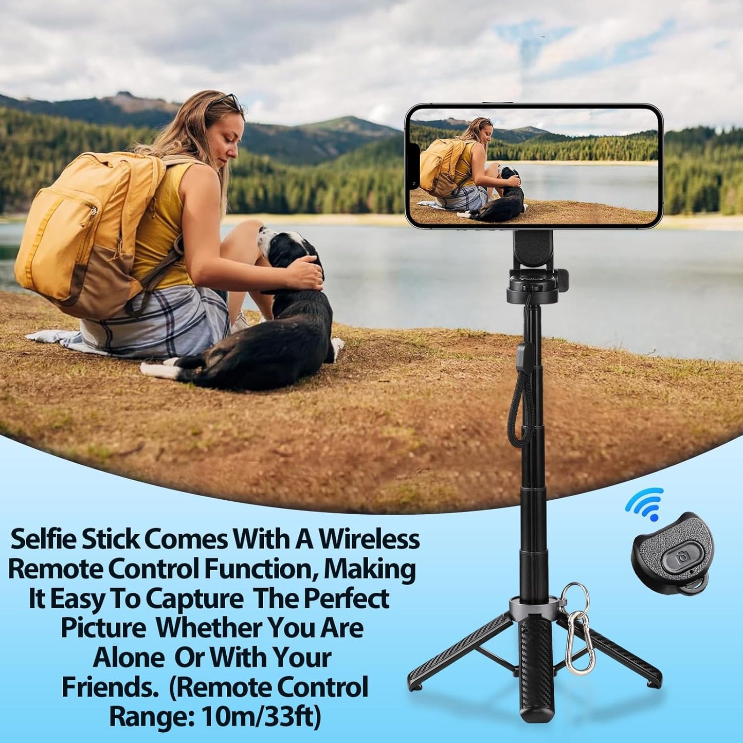 BScintilla 4-in-1 360 Multifunctional Magnetic Selfie Stick,Universal Rotation Phone Tripod with Wireless