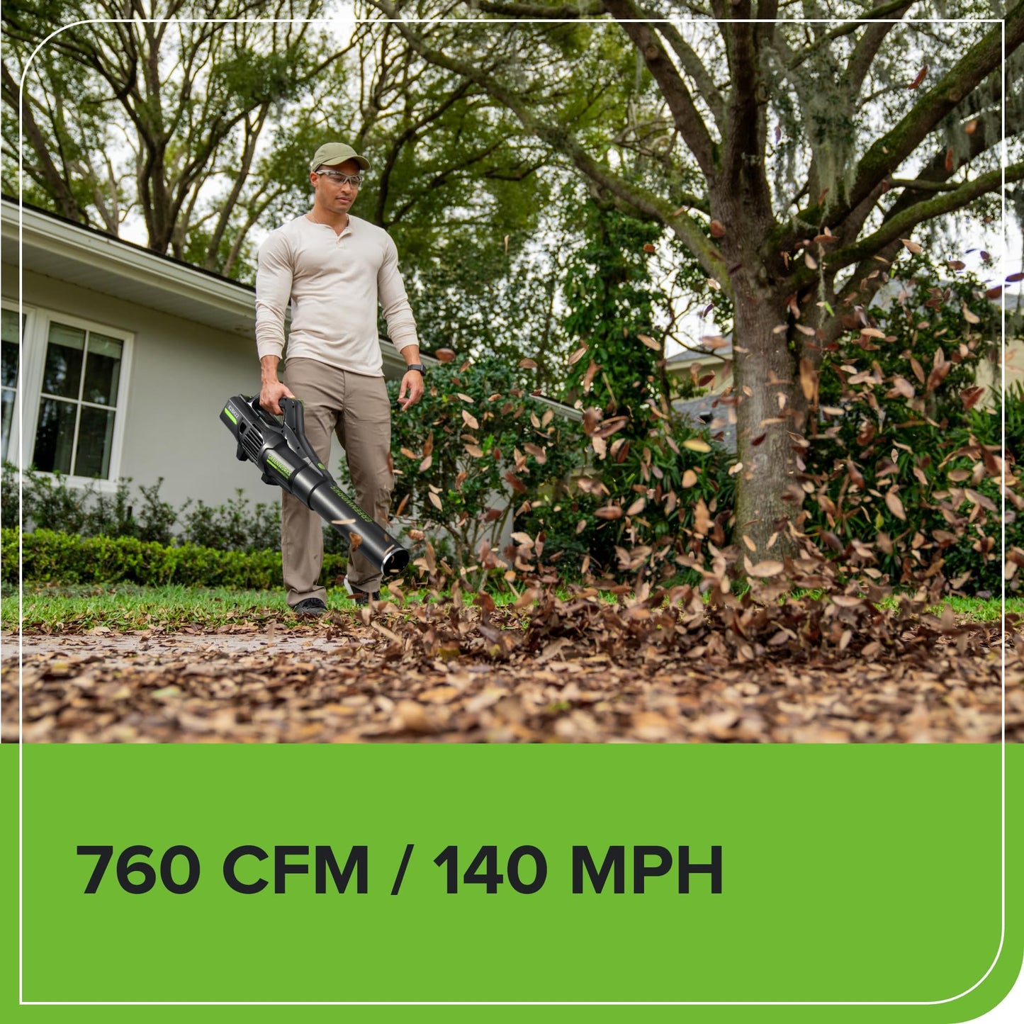 Greenworks 82V Brushless (760 CFM / 140 MPH) Cordless Leaf Blower, 4.0Ah Battery and Dual Port Charger (Great for Landscapers and Professionals)