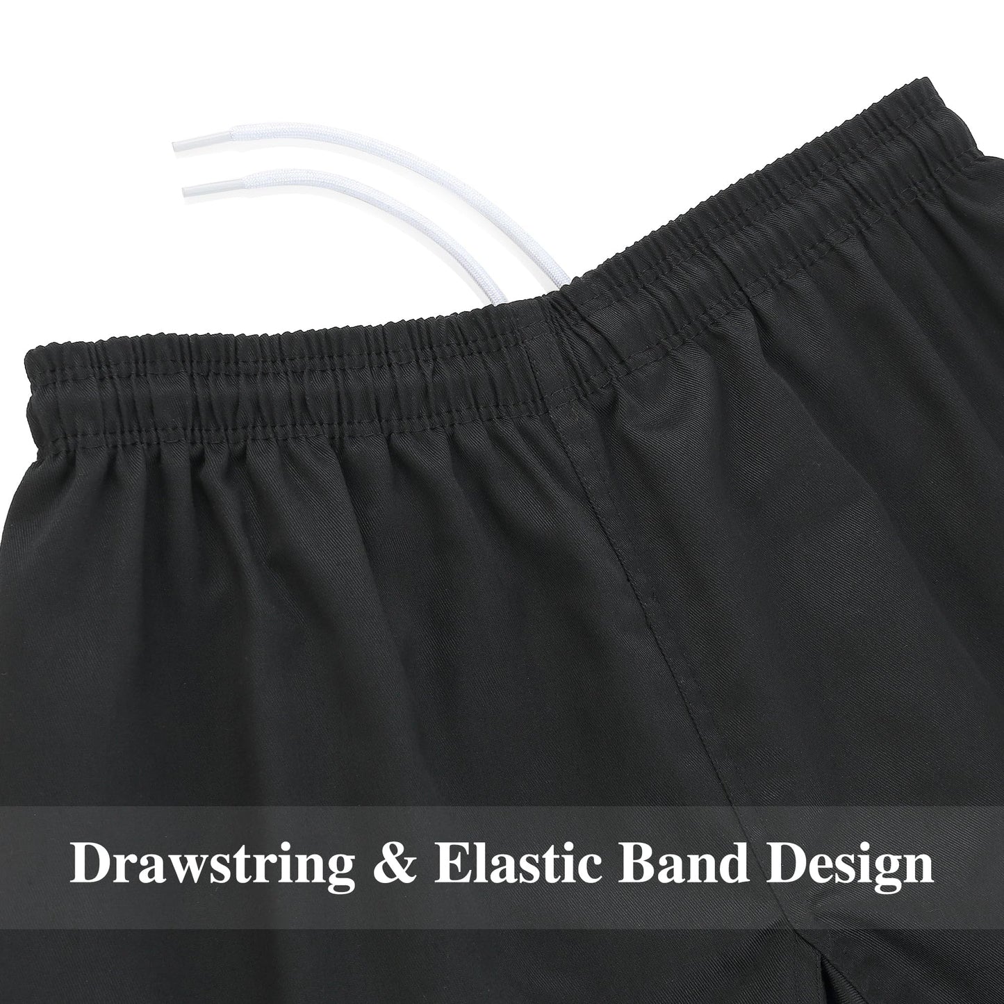 FitsT4 Sports Karate Pants 8oz Middleweight Elastic Waist Martial Arts Pants Perfect for Training or Competition Black, 6
