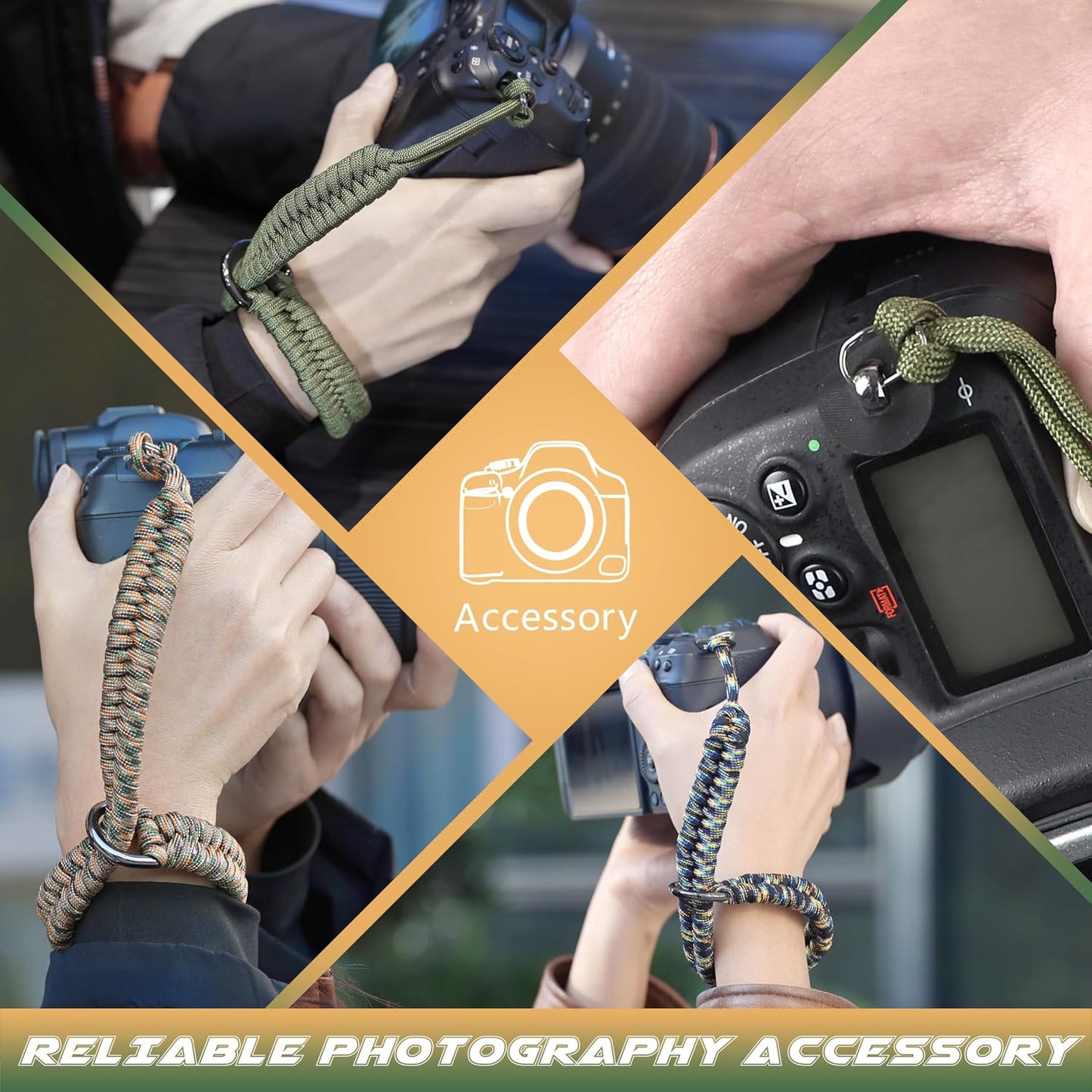 SUNYA Paracord Camera Hand Strap - Durable Wrist Support for DSLR & Mirrorless Cameras