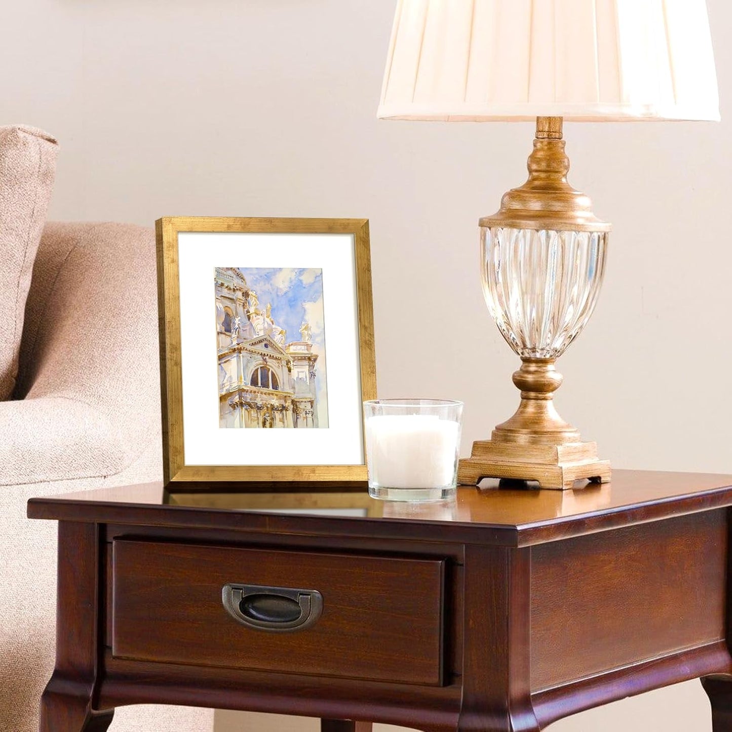 Upsimples 8x10 Picture Frame - Versatile Display for 5x7 or 8x10 Photos | Bronze Finish, 1 Pack
