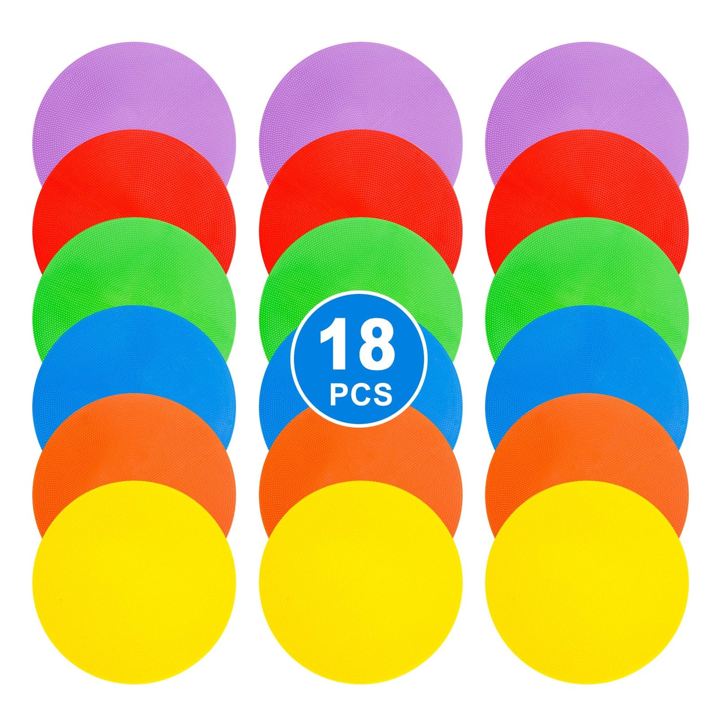 WildTracks 9 inch Spot Markers Flat Field Cones, Non Slip Rubber Agility Markers Flat Field Cones for Soccer Basketball Sports Speed Agility Training （18 pcs）