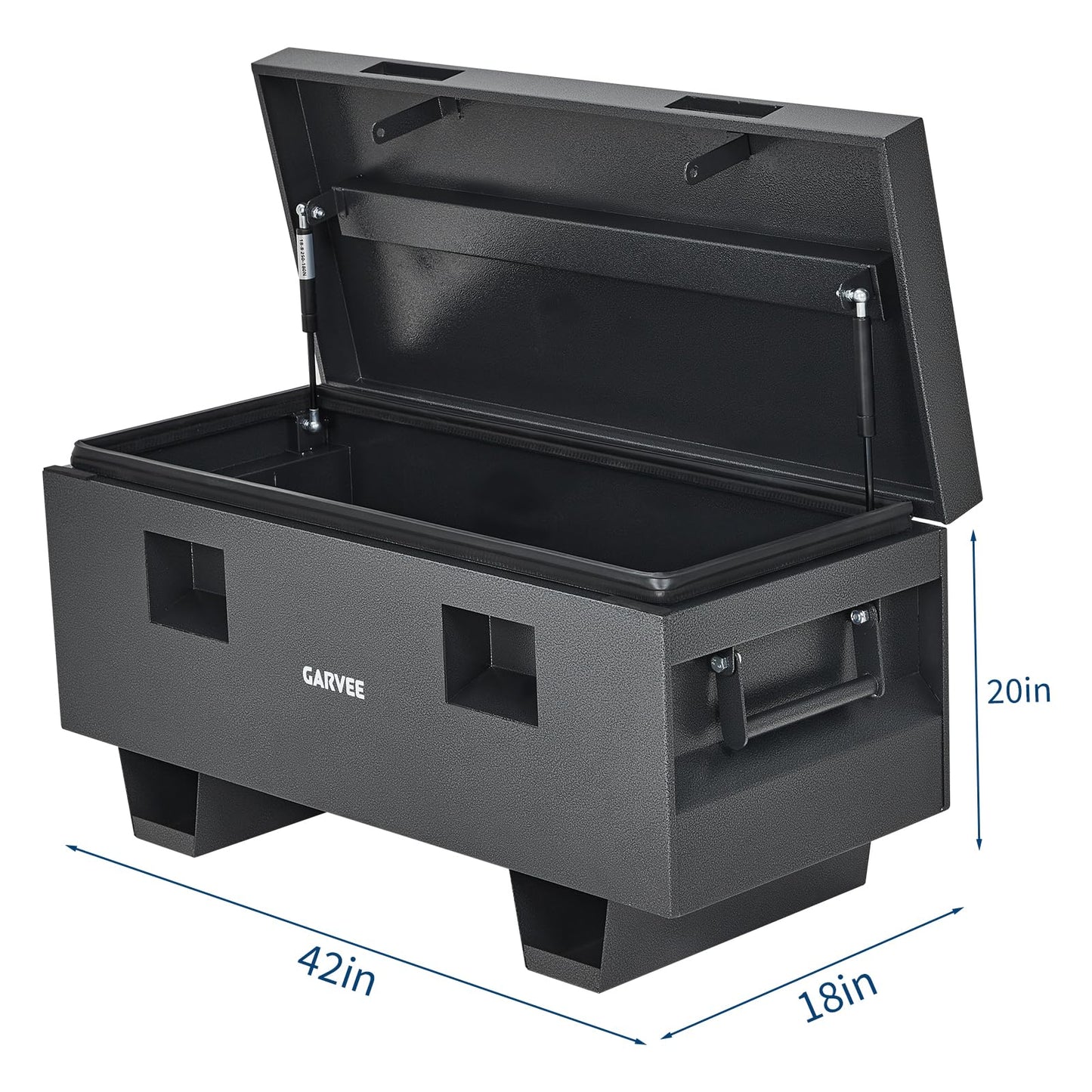 GOCAPTAIN Jobsite Box Truck Bed Tool Box, Heavy Duty Steel Waterproof Tool Organizer Chest Toolbox with Side Handles for Trucks RV Trailer