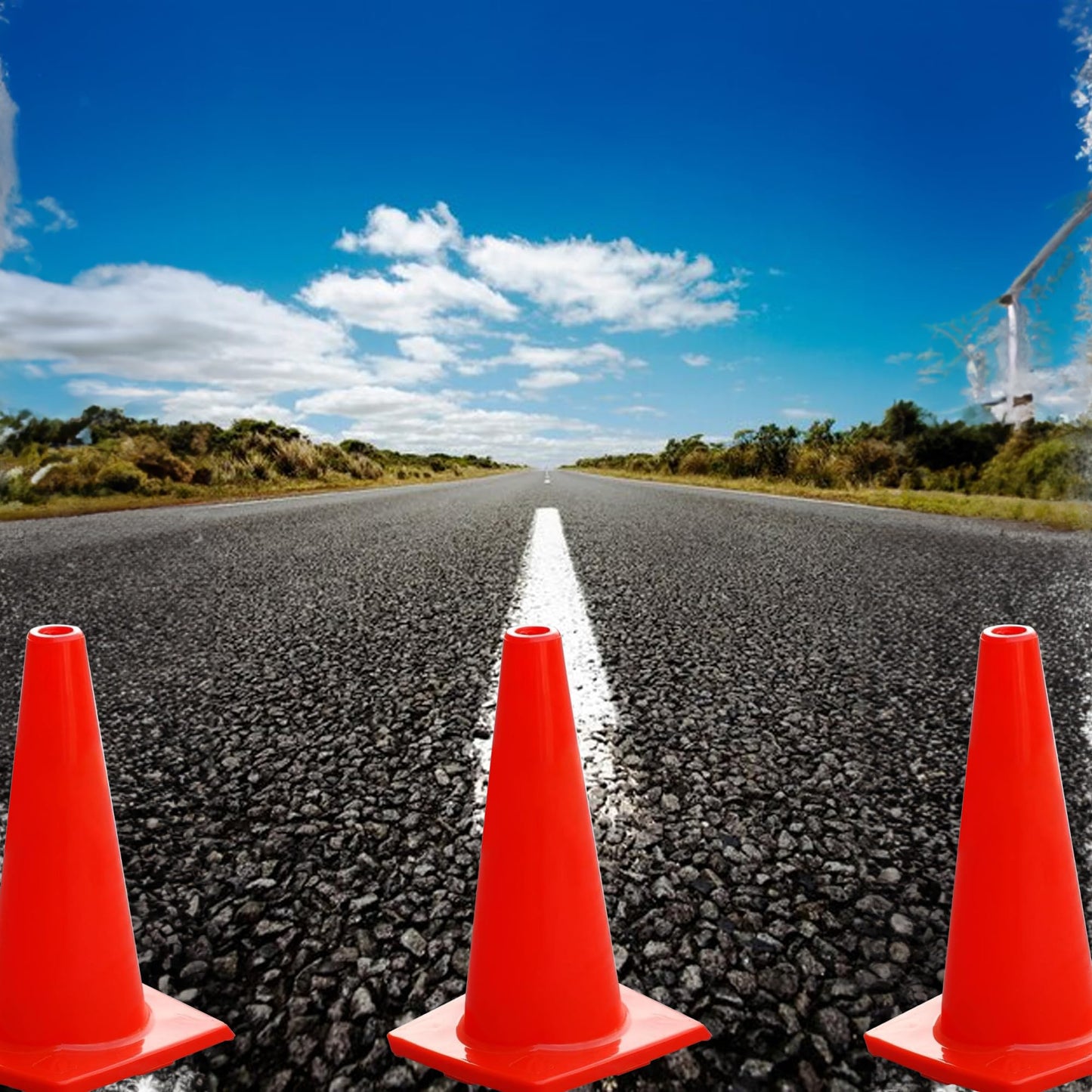 Versatyle 18in Heavy Duty Agility Training Cones for Soccer, Football, Basketball, Sports Drills, Flexible Motorcycle & Traffic Training Cones, Durable, Versatile, High Visibility (Set of 12, Orange)