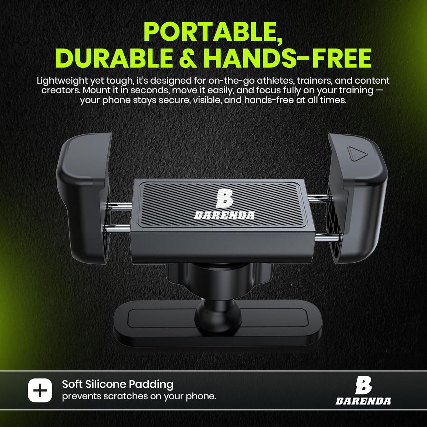 BARENDA N52 Magnetic Phone Holder for Gym with Magnet and Secure Clip, Strong Magnetic Phone Mount for All Phones