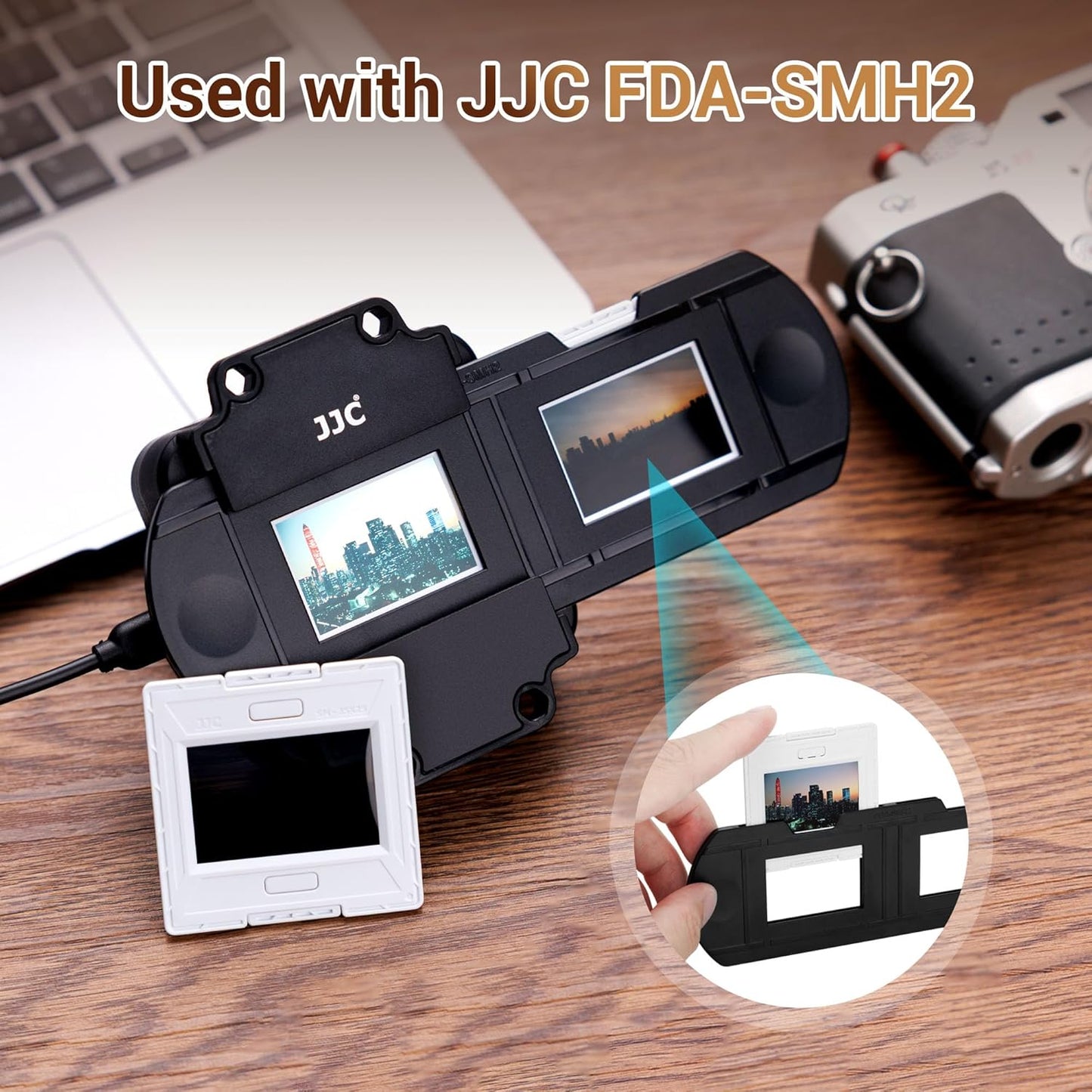 JJC 50 35mm 50 Pairs Slide Film Mounts to Holder Sheets of Film, with Snap-in Design & Precisely Position, Premium