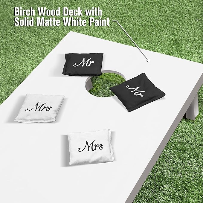 GoSports 4 ft x 2 ft Regulation Size Wooden Cornhole Boards Set - Includes Carrying Case and Over 100 Optional Bean Bag Colors