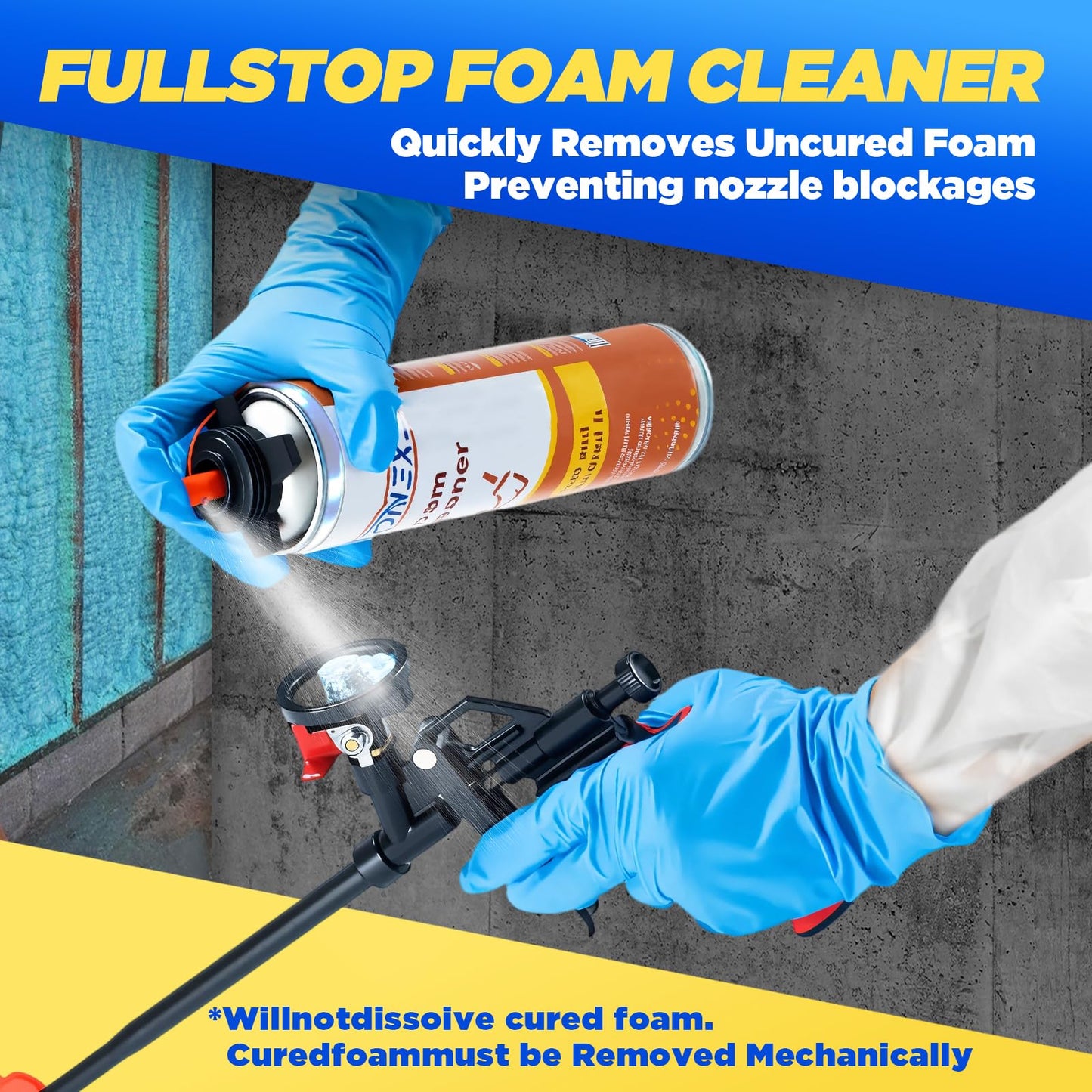 Spray Foam Insulation 240 Board ft/Sq.ft, Closed Cell Wide Polyurethane DIY Spray Foam for Walls, Ceilings, Attics and Garage Doors (12 Pack×25.4oz) -Thermal & Soundproofing,Only Foam Cans