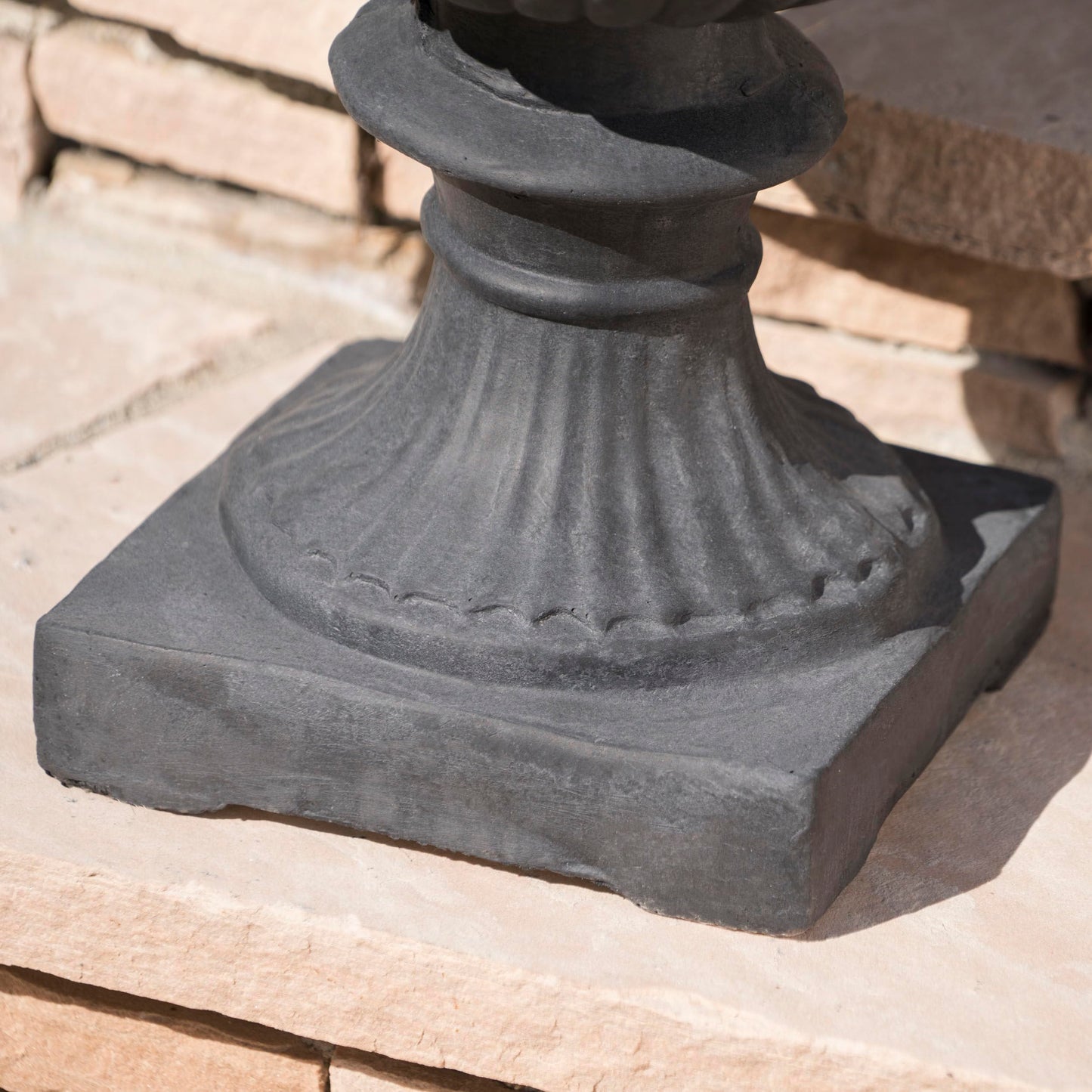 Gubaiao Antique Black Magnesium Oxide Urn Planter, Elegant Decorative Outdoor Garden Patio or Indoor Vase, Ready to Use, 17.3L x 17.3W x 24H Inches