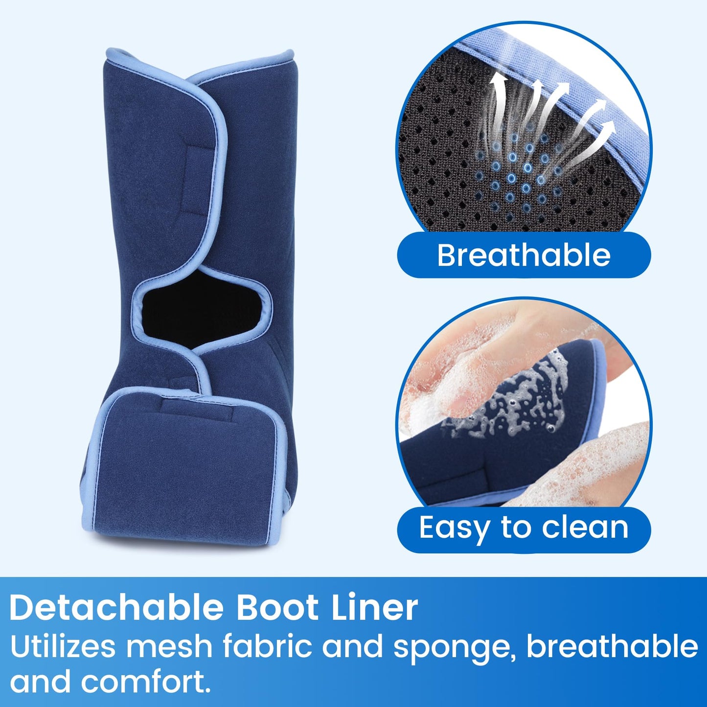 VELPEAU Walking Boot for Broken Foot, Dual Independent Inflatable Airbags and Anti-slip Sole Design, Air Cam Walker Fracture Boot for Women and Men, Fits Left and Right Foot (Short Version Boot, Small)
