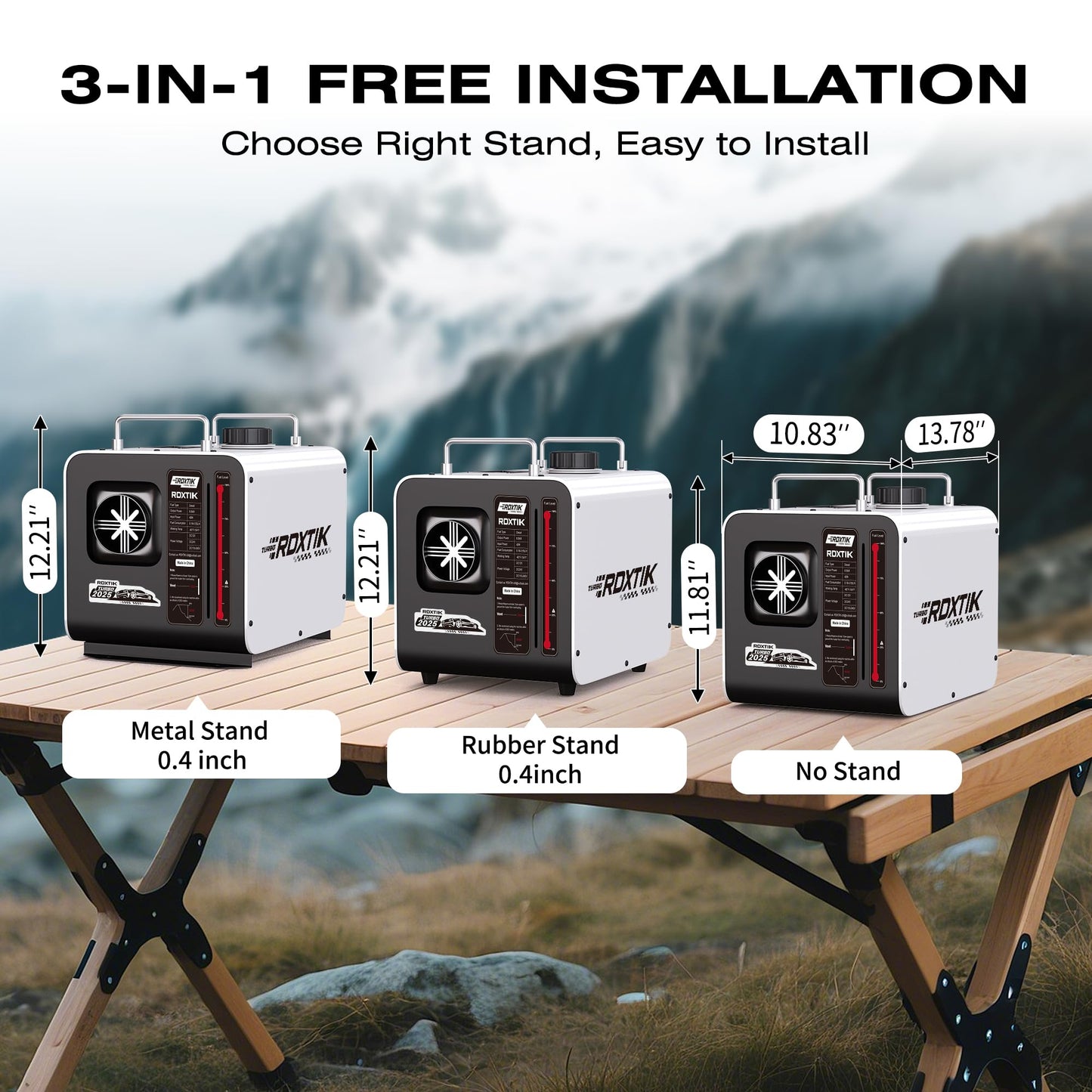 RDXTIK 8L Diesel Heater, 8KW 12V/24V/110V/240V All in One Diesel Heater with LCD Switch, Remote Control, Muffler for Truck, RV, Home, Car, Campers, Boat, White