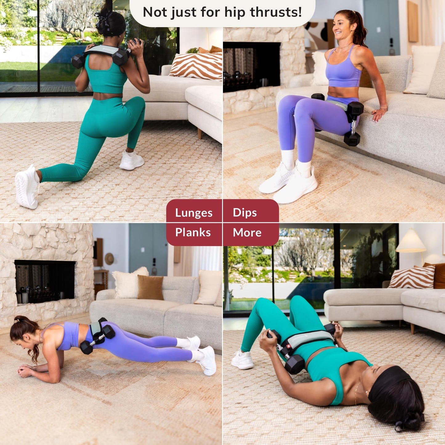 Bellabooty Belt Mini - Bellabooty Exercise Hip Thrust Belt Mini – For Dumbbells, Kettlebells, and Plates – Slip-Resistant Padding for Hip Protection – Perfect for Gym, Home, and On-the-Go Workouts