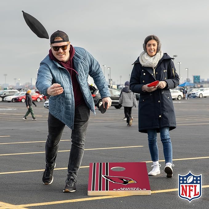 NFL 2' x 3' Solid Wood Cornhole Set with Direct Print HD Team Graphics – Great Gift for Any Football Fan! Bean Bag Toss Family Outdoor Games