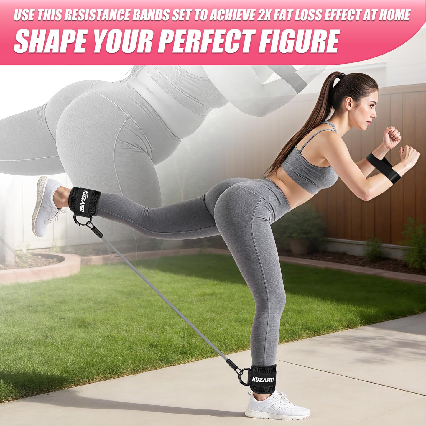 Ankle Resistance Bands with Cuffs, Resistance Bands Set for Working Out, Leg and Glute Exercise Bands – Home Gym Workout Equipment for Women, Booty Building, Pilates, Rehab, Physical Therapy