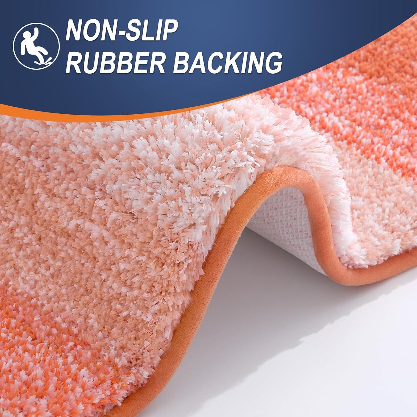 OLANLY Bathroom Runner Rug - Extra Soft Microfiber Mat | Quick-Dry, Washable 70x24 in Coral
