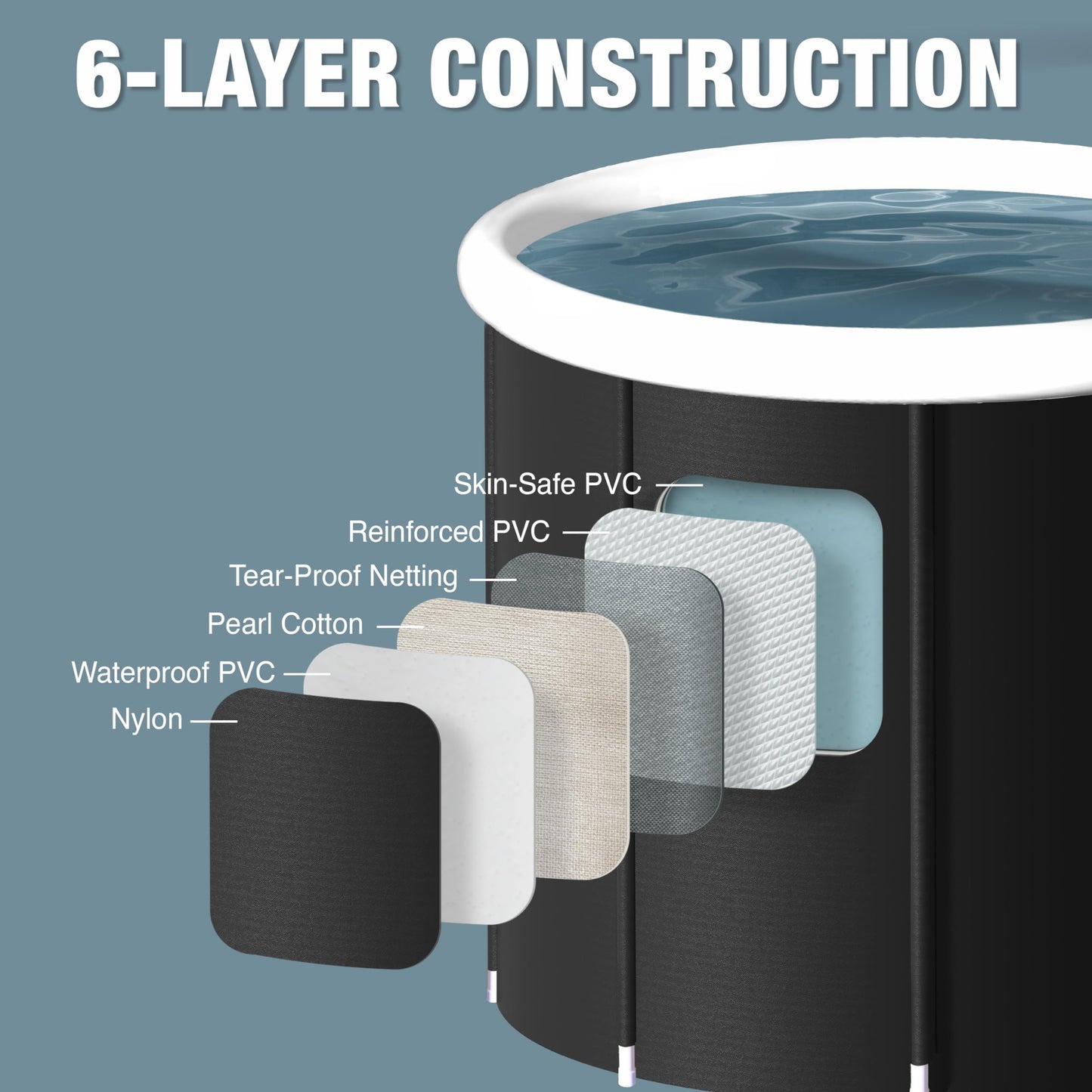 Ice Bath Tub | Cold-Plunge Therapy | Cold Plunge Tub | Up-Right Ice Bath | 118 Gallon Water Capacity | Steps & Cover Included | 37.5" x 33.25"
