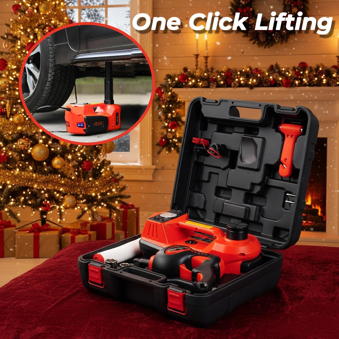 STANDTALL Electric Car Jack Kit 5 Ton 12V Electric Jack for Car with Impact Wrench and Tire Inflator Pump for SUV Sedan Truck Change Tires Garage Repair