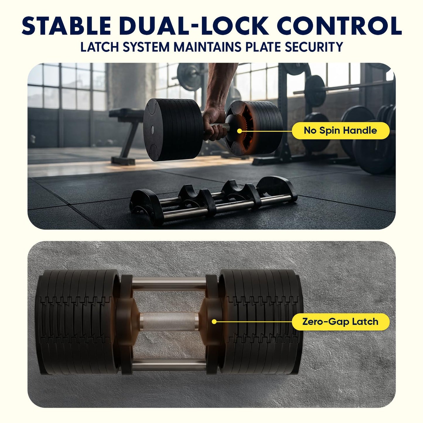 SQUATZ 70lb Adjustable Dumbbell 9 in 1 Weight Options, Fitness Equipment with Anti-Slip Metal Handle, Quick Change Weight Adjustment with Twist Lock Technology, for Full Body Workout and Weightlifting