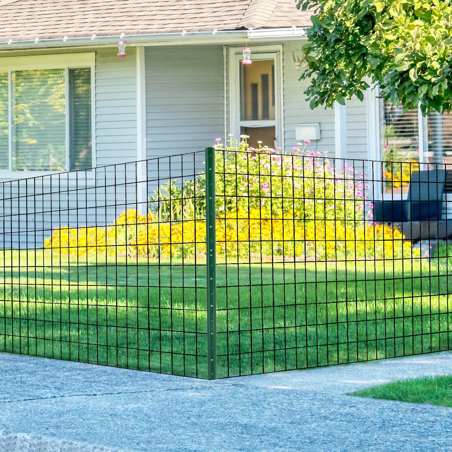SOTTORICH Garden Fence 48in x 100ft, 2 x 3 Inch 16GA, Chicken Wire Mesh Garden Border Fencing Roll Vinyl Coating Metal Wire Mesh Hardware Cloth for Yard Vegetable Plant Protection Poultry Netting
