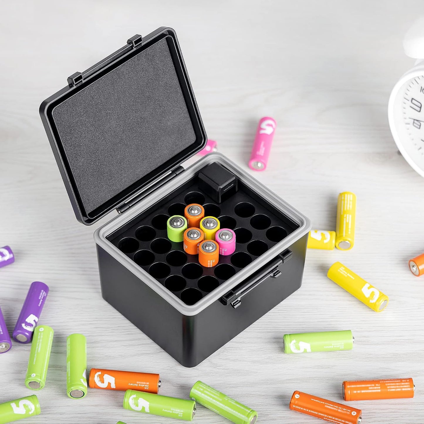 28x Tester,28 /14500 JJC AA Battery Case for AA, AA Battery Storage Case with Detachable Slots AA holder Organizer
