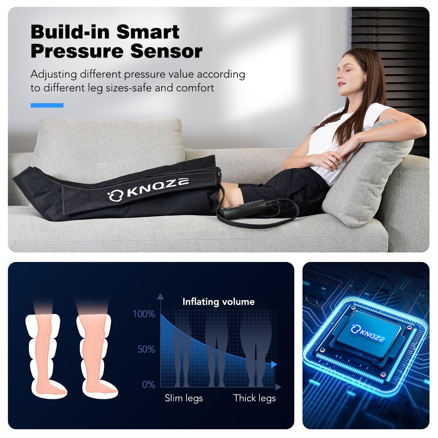 KNQZE Air Compression Recovery System, Foot and Full Leg Recovery Boots with Dynamic Pressure for Fast Therapy, Professional Device for Circulation and Pain Relief