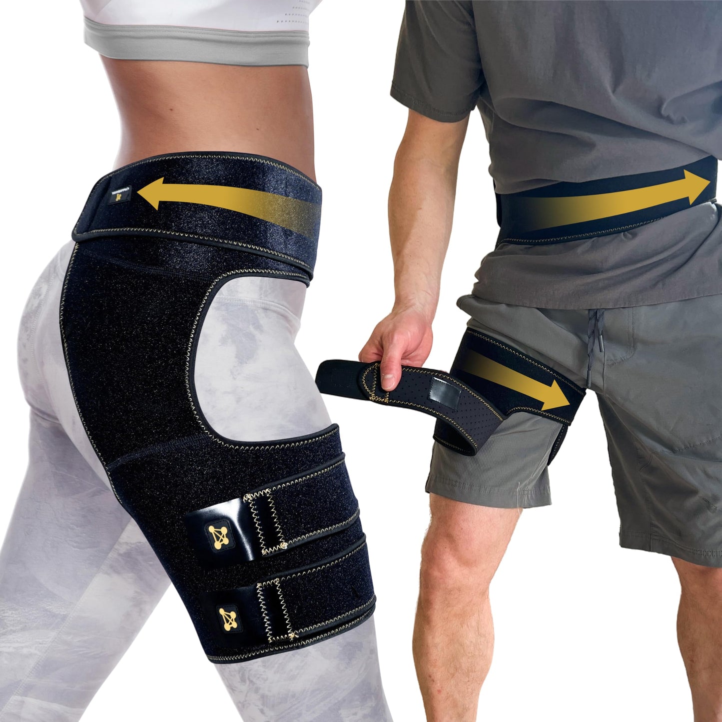 CopperJoint Adjustable Hip Brace for Women and Men, Black, One Size-Hip Support Brace for Groin, Hamstring, Thigh,Bursitis & Hip Arthritis, Left or Right Wear, Ideal for Daily Active Use